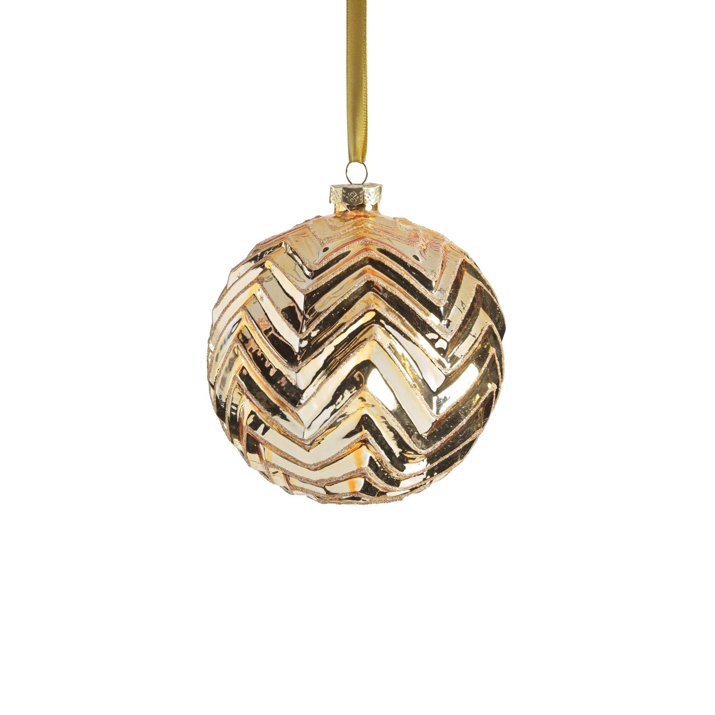 Metallic Spark Zigzag Ornament - Gold