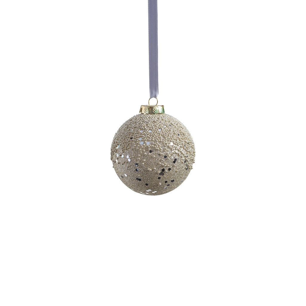 Silver Beaded Glass Ornament - Silver (Single) - Ornaments by Carlyle Avenue