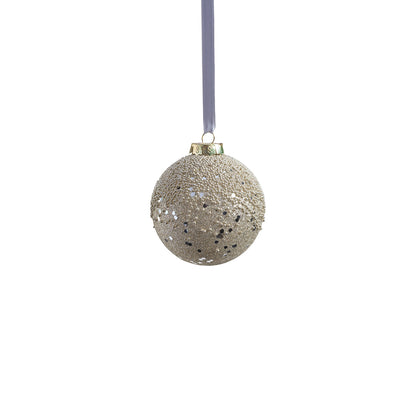 Silver Beaded Glass Ornament - Silver (Single) - Ornaments by Carlyle Avenue