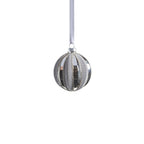 Shiny Silver Glass Ornament with Gray Flock Pattern - Holiday Ornaments by Carlyle Avenue