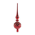 Dazzling Metallic Glass Tree Topper - Red - Christmas Decor by Carlyle Avenue