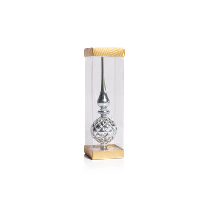 Dazzling Metallic Glass Tree Topper - Silver - Christmas Decor by Carlyle Avenue