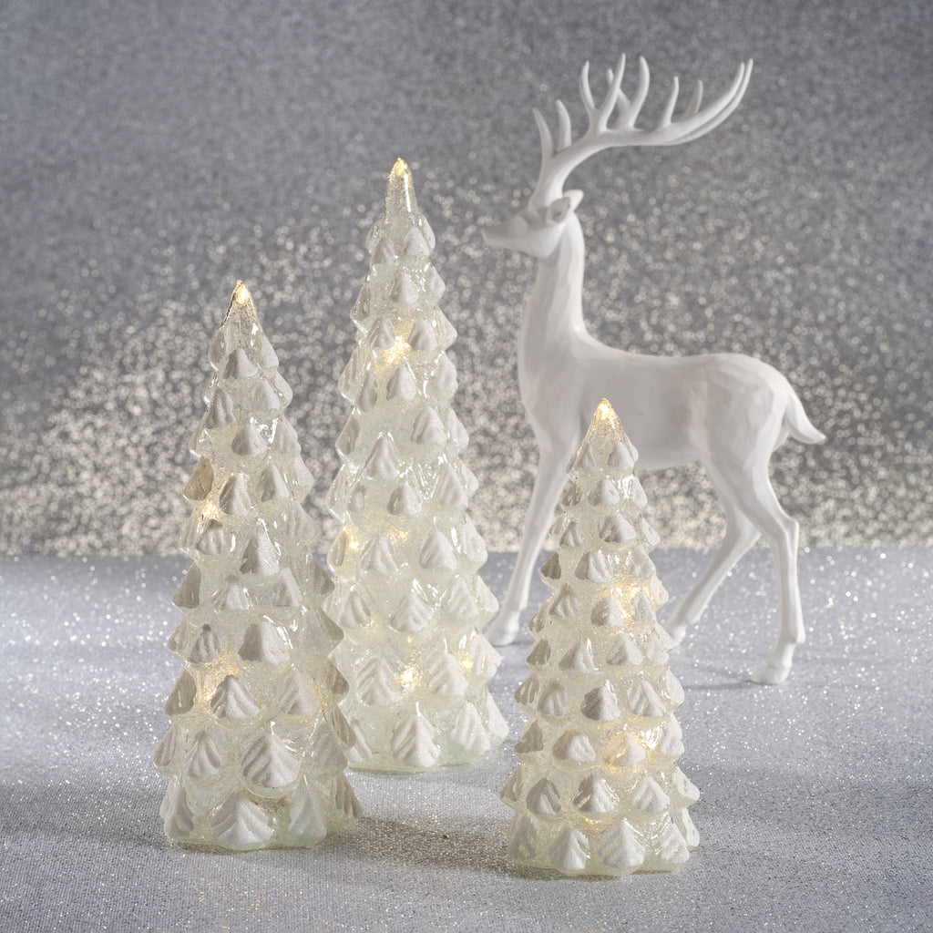 LED Snow Tree - White - Set of 2 - Christmas Trees by Carlyle Avenue