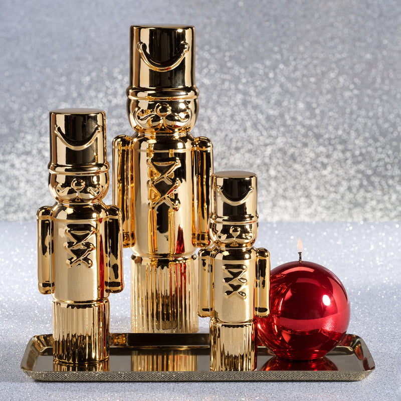 Decorative Ceramic Soldier - Gold - Holiday Decor by Carlyle Avenue