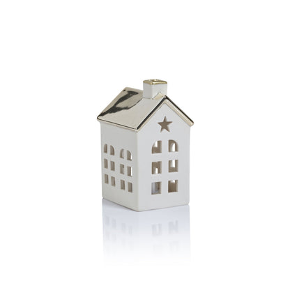 Porcelain LED House with Gold Roof - Christmas Decor by Carlyle Avenue