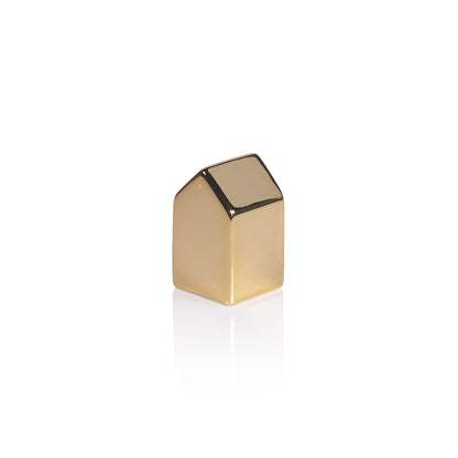 Decorative Ceramic House - Gold - Christmas Decor by Carlyle Avenue