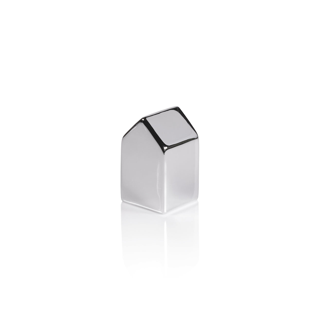 Decorative Ceramic House - Silver - Christmas Decor by Carlyle Avenue