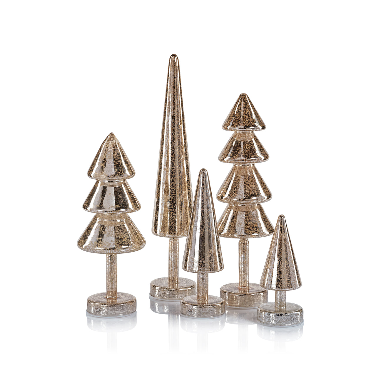 Noel Sparkle Spruce LED Tree - Gold - Set of 2 - Holiday Decor by Carlyle Avenue
