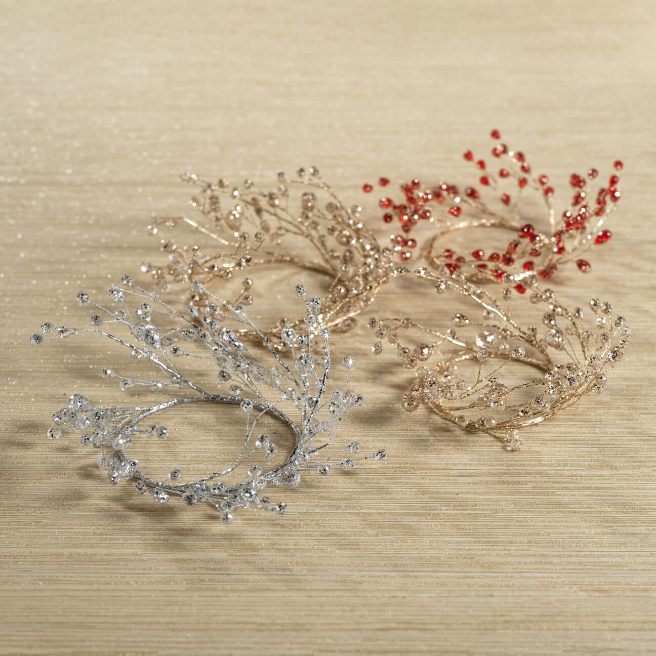 Beaded Glass Berry Wreath, Set of 12 - Holiday Decor by Carlyle Avenue