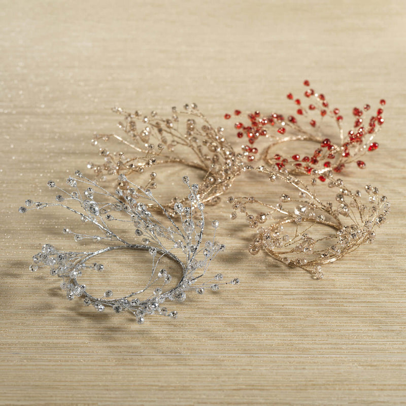 Beaded Glass Berry Wreath, Set of 12 - Holiday Decor by Carlyle Avenue
