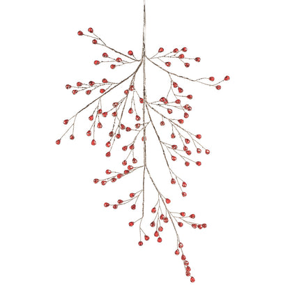 Beaded Glass Berry Pick - Red and Gold - Christmas Decor by Carlyle Avenue