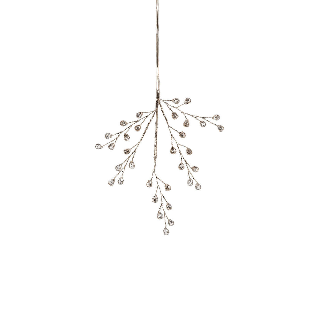 Beaded Glass Berry Pick - Clear and Gold - Holiday Decor by Carlyle Avenue