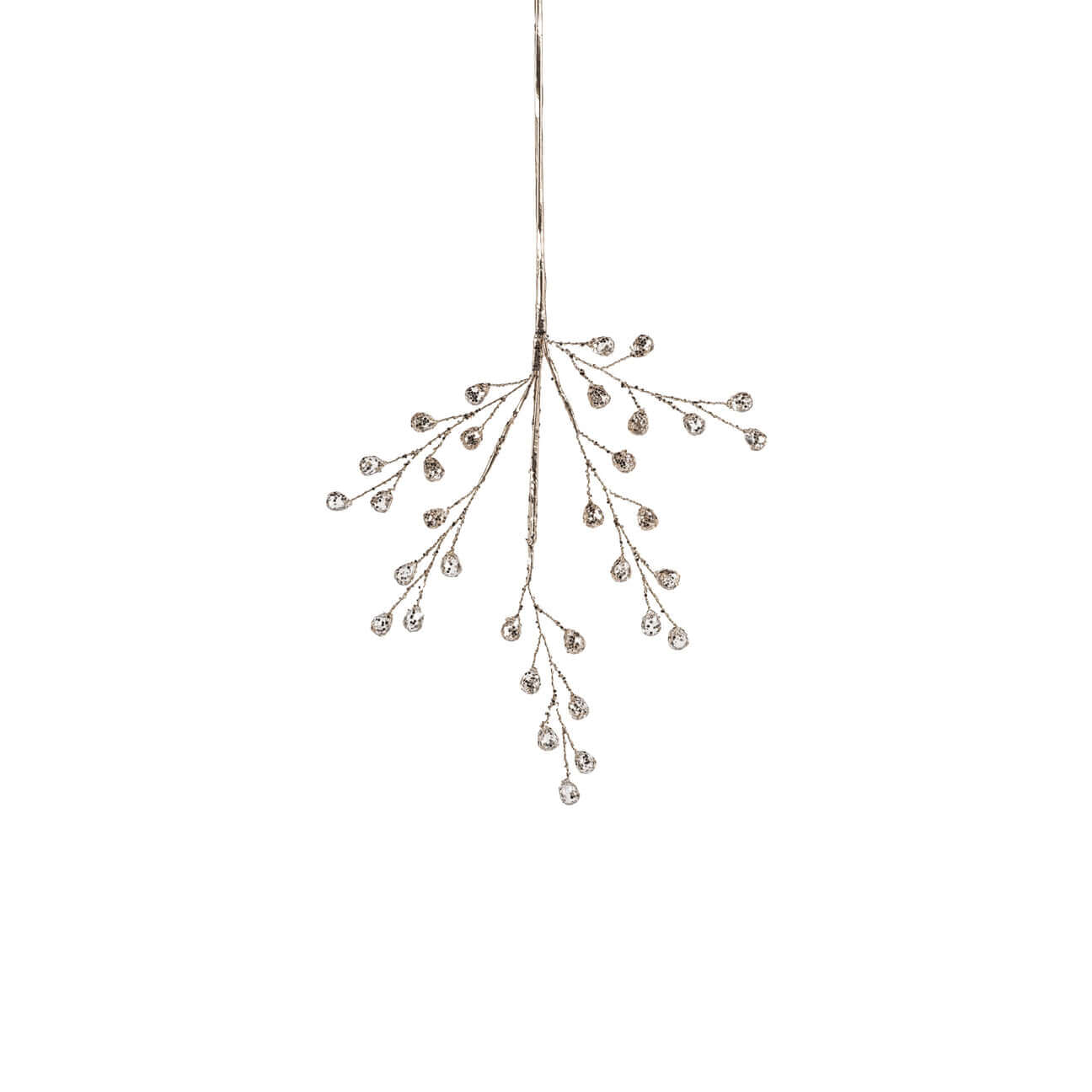Beaded Glass Berry Pick - Clear and Gold - Holiday Decor by Carlyle Avenue