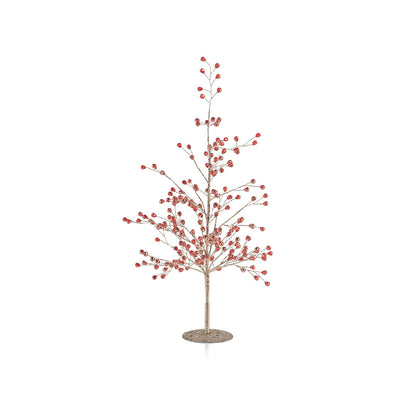Beaded Glass Berry Tree - Red and Gold - Holiday Decor by Carlyle Avenue