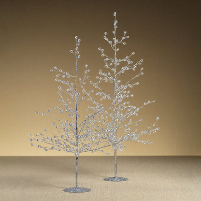 Beaded Glass Berry Tree - Clear and Silver - Christmas Trees by Carlyle Avenue