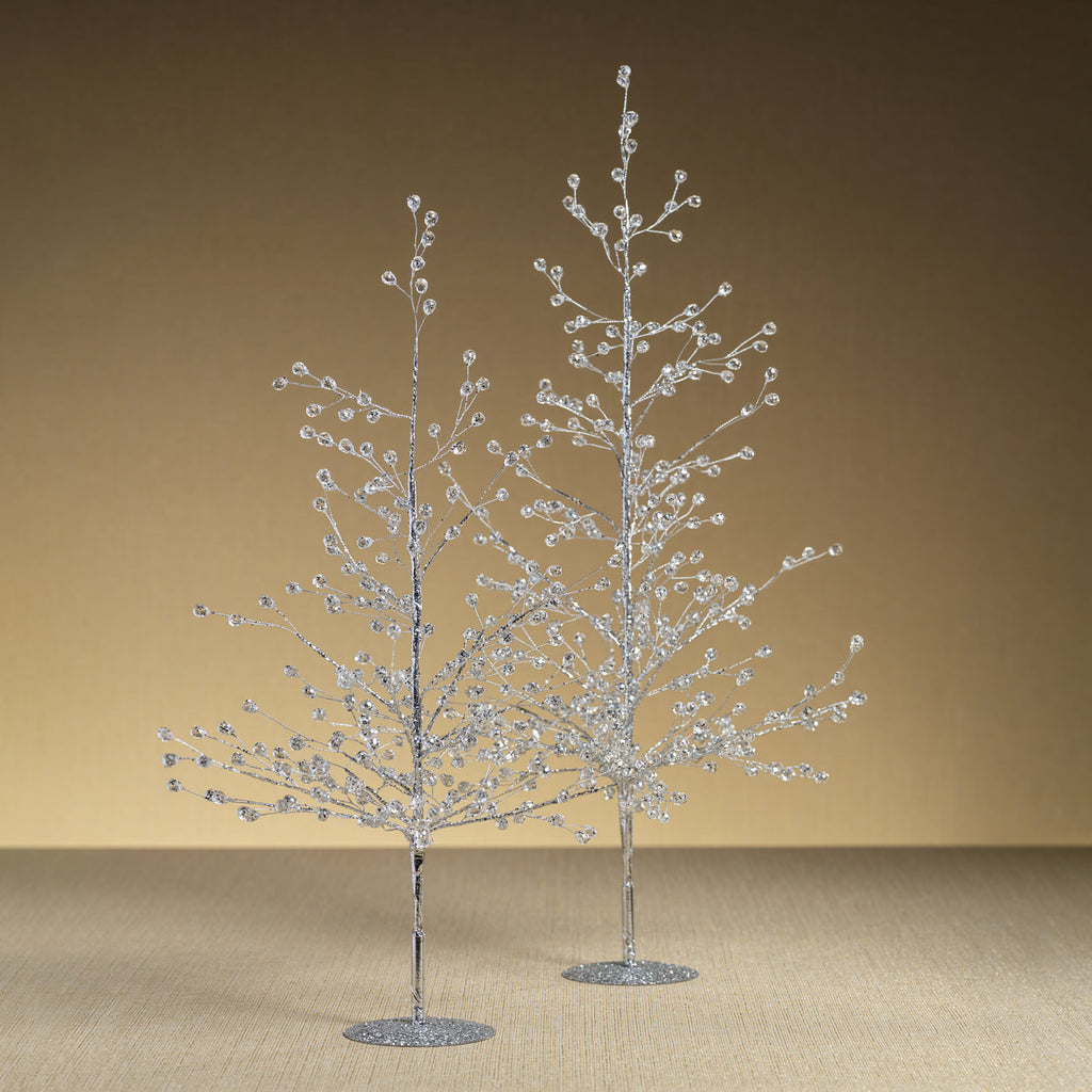 Beaded Glass Berry Tree - Clear and Silver - Christmas Trees by Carlyle Avenue