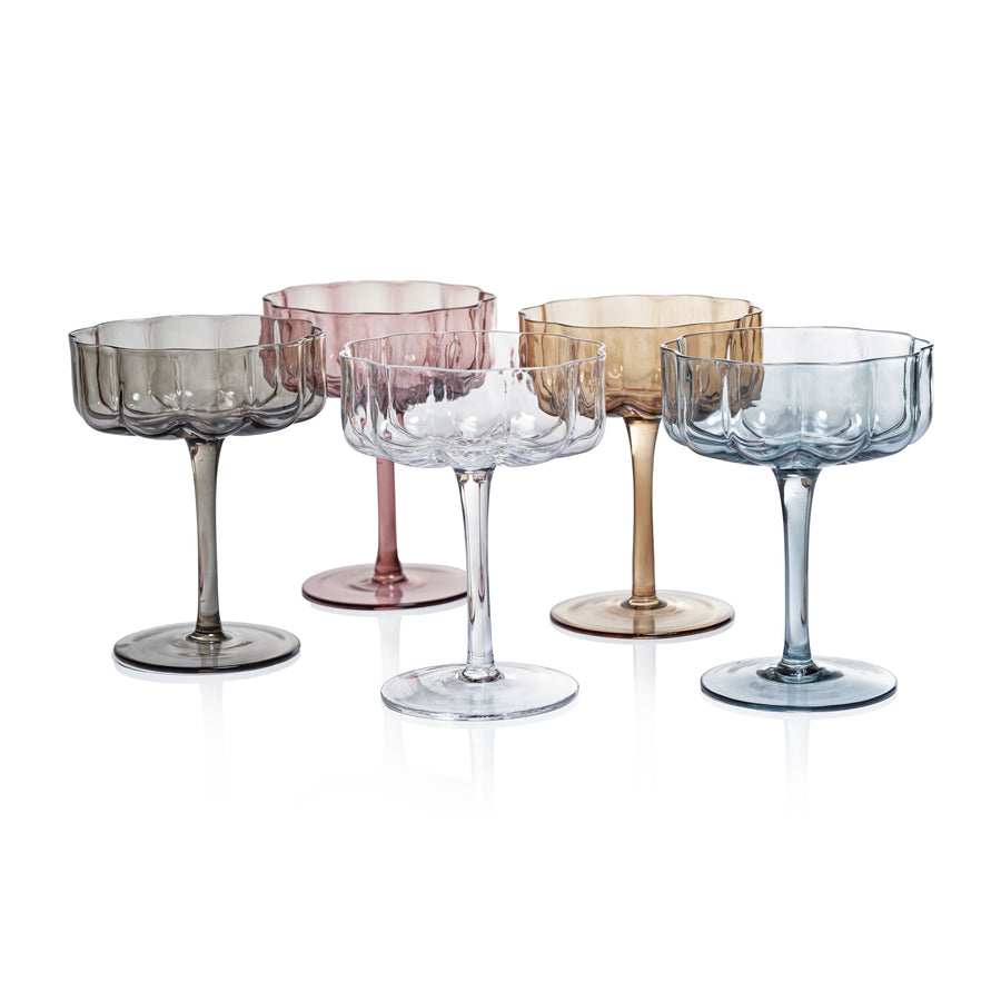 Rocco Handblown Coupe, Set of 4 - Drinkware Sets by Carlyle Avenue