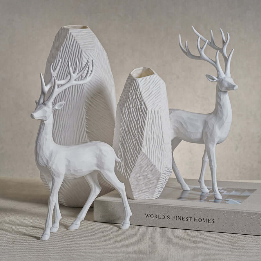 All White Decorative Deer (Single) - Christmas Decor by Carlyle Avenue