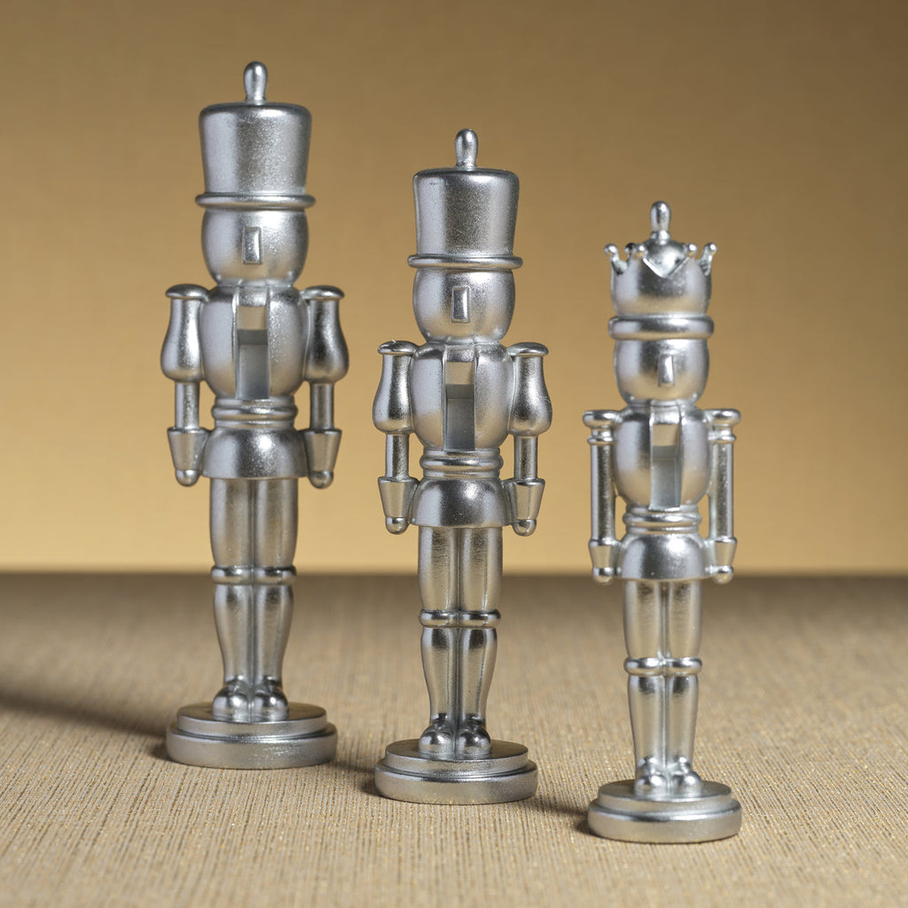 Metallic Decorative Nutcracker - Silver - Christmas Decor by Carlyle Avenue