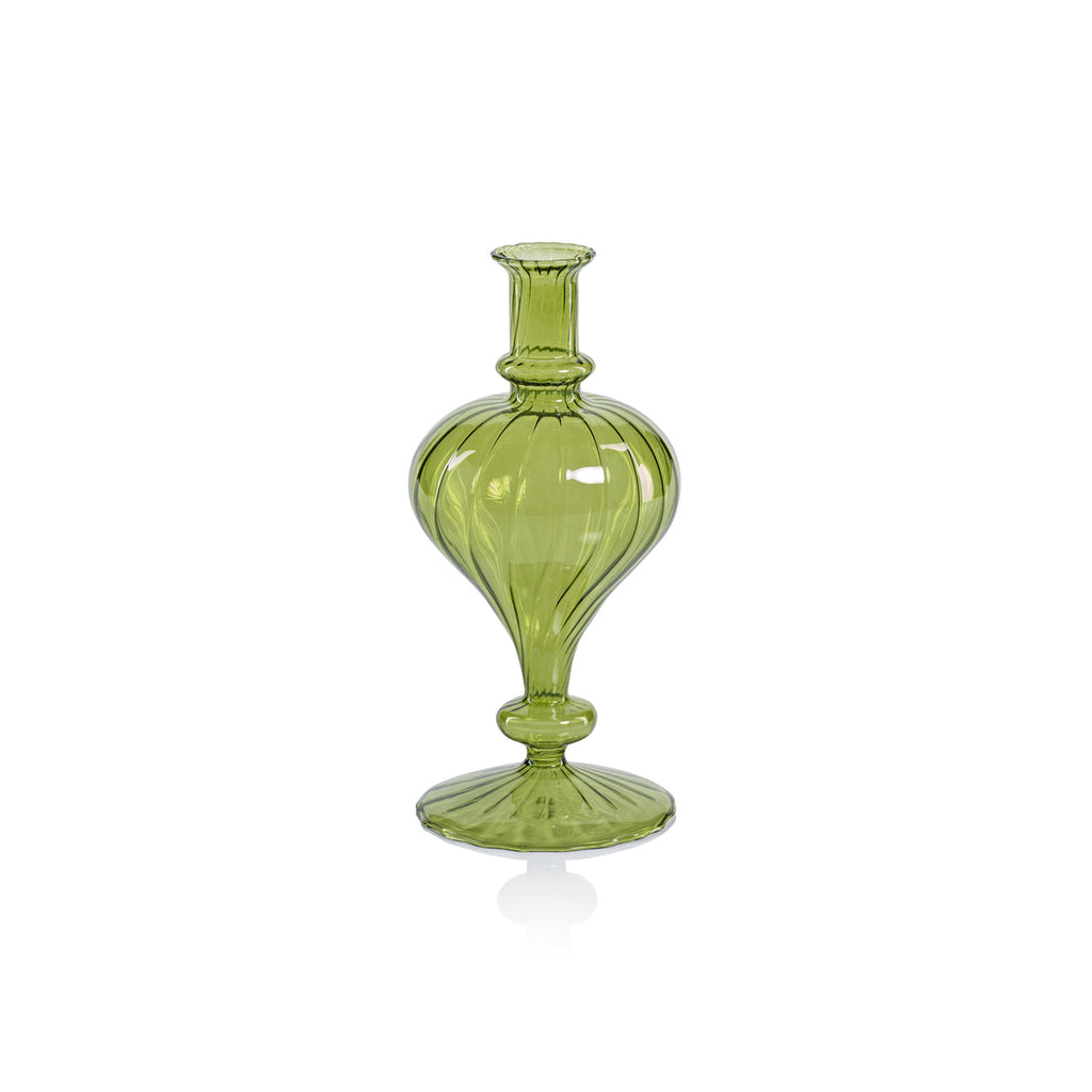 Venetian Spiral Vase - Green - Set of 2 - Vases by Carlyle Avenue