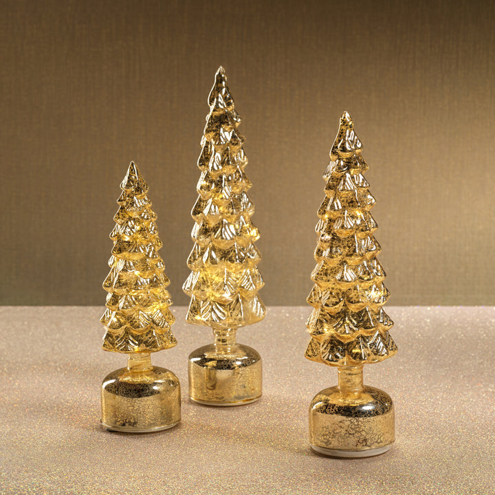 Mountain Pine Rotating LED Tree - Antique Gold