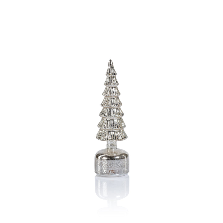 Alpine Rotating LED Tree - Antique Silver