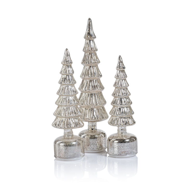 Alpine Rotating LED Tree - Antique Silver