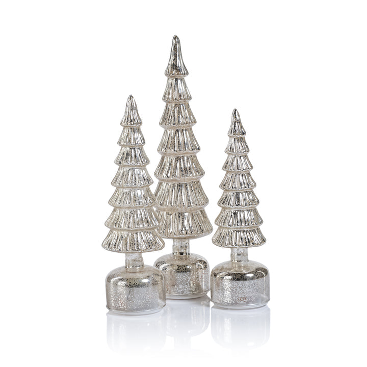 Alpine Rotating LED Tree - Antique Silver - Christmas Decor by Carlyle Avenue