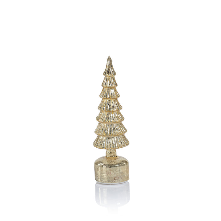 Alpine Rotating LED Tree - Antique Silver Gold