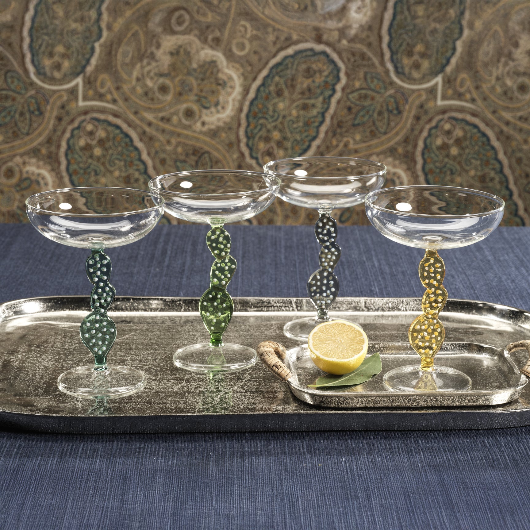 Climbing Cacti Tequila Cocktail Glasses - Set of 4 - Drinkware Sets by Carlyle Avenue