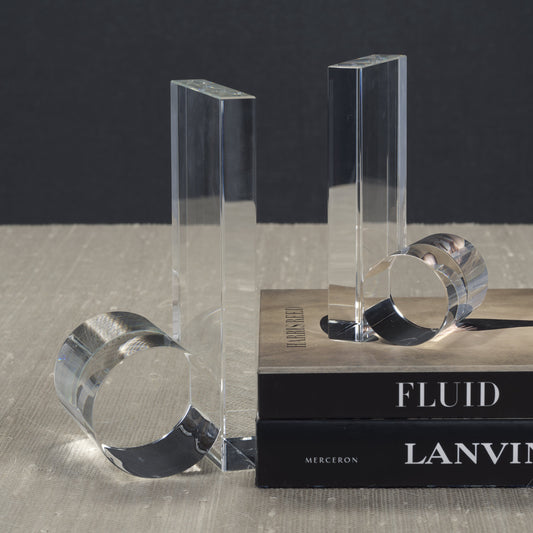 Rolled Crystal Bookends - Set of Two