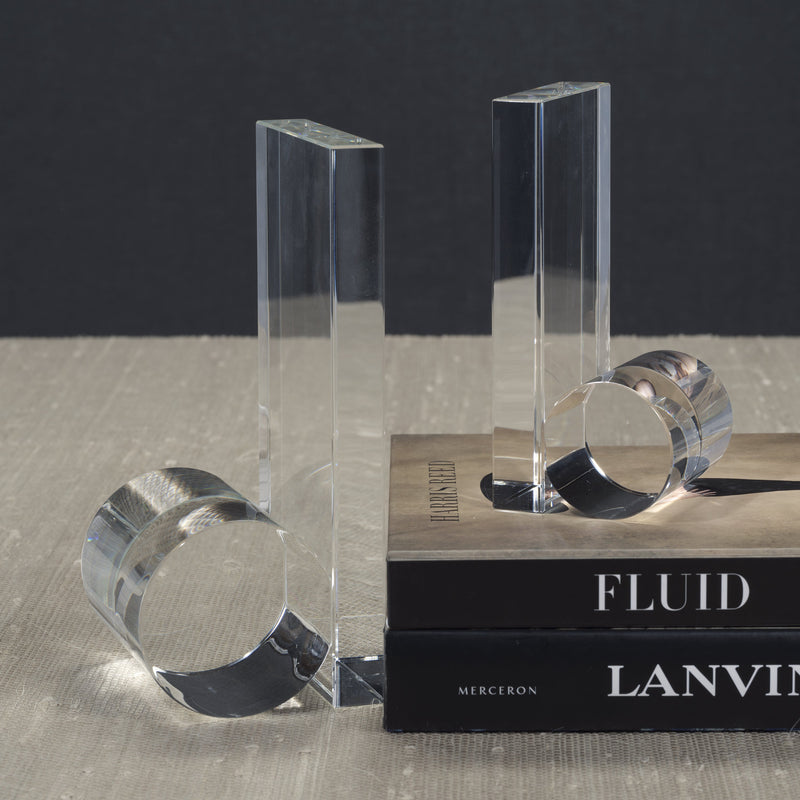 Rolled Crystal Bookends - Set of Two - Bookends by Carlyle Avenue