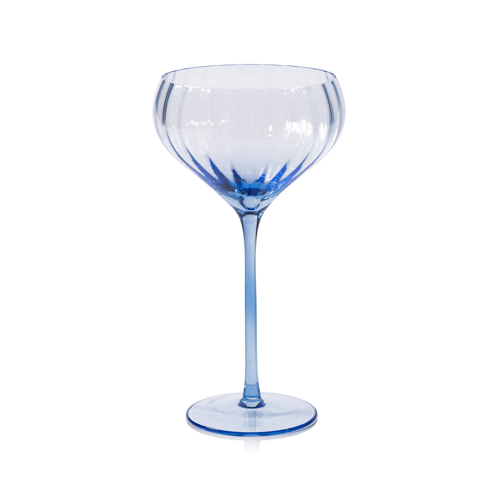 Madeleine Optic Glassware - Cocktail Blue - CARLYLE AVENUE