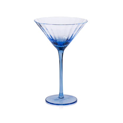 Madeleine Optic Glassware - Cocktail Blue - CARLYLE AVENUE