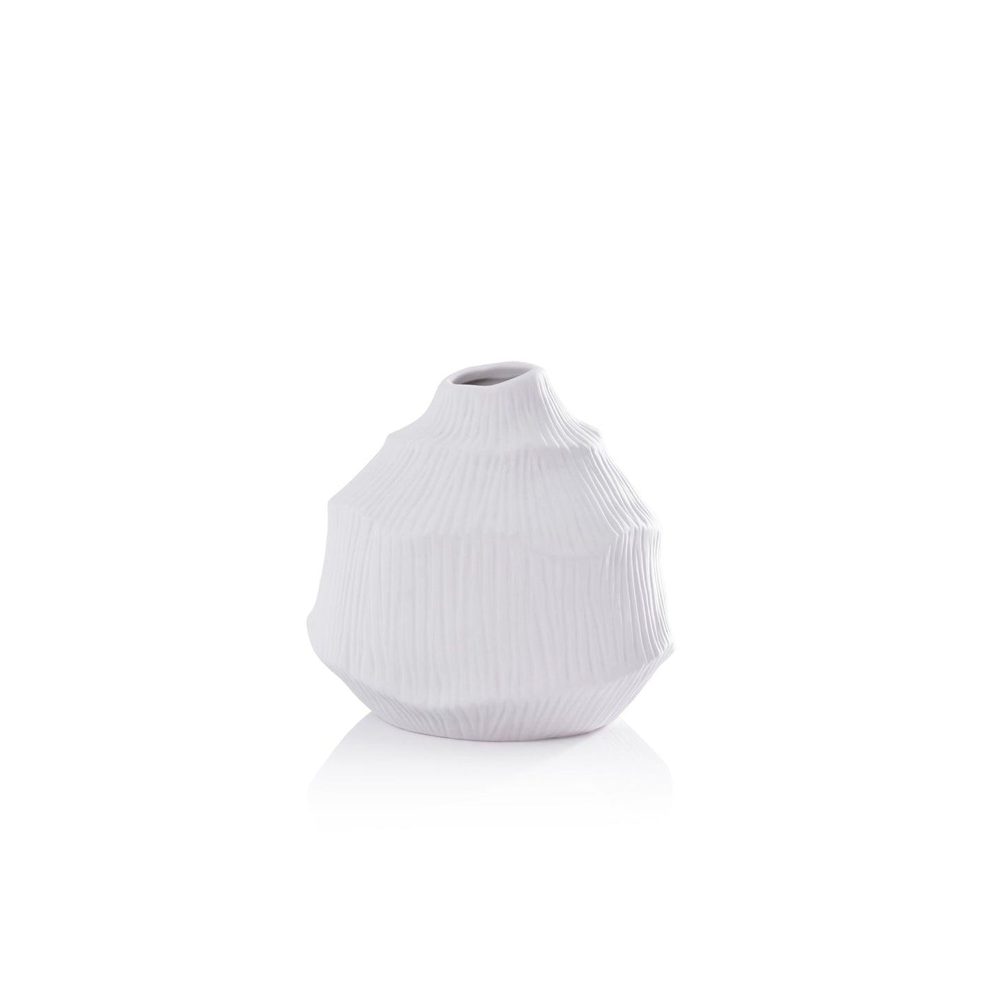 Textured Matte White Porcelain Vase