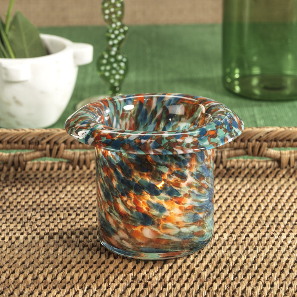 Celia Opal Confetti Glass Multipurpose Candle Holder / Vase, Set of 4