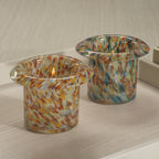 Celia Opal Confetti Glass Multipurpose Candle Holder / Vase - Set of 4 - Candle Holders by Carlyle Avenue