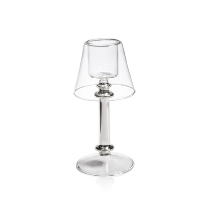 Isola Glass Tealight Lamp - Clear and Silver - Tealight Holders by Carlyle Avenue