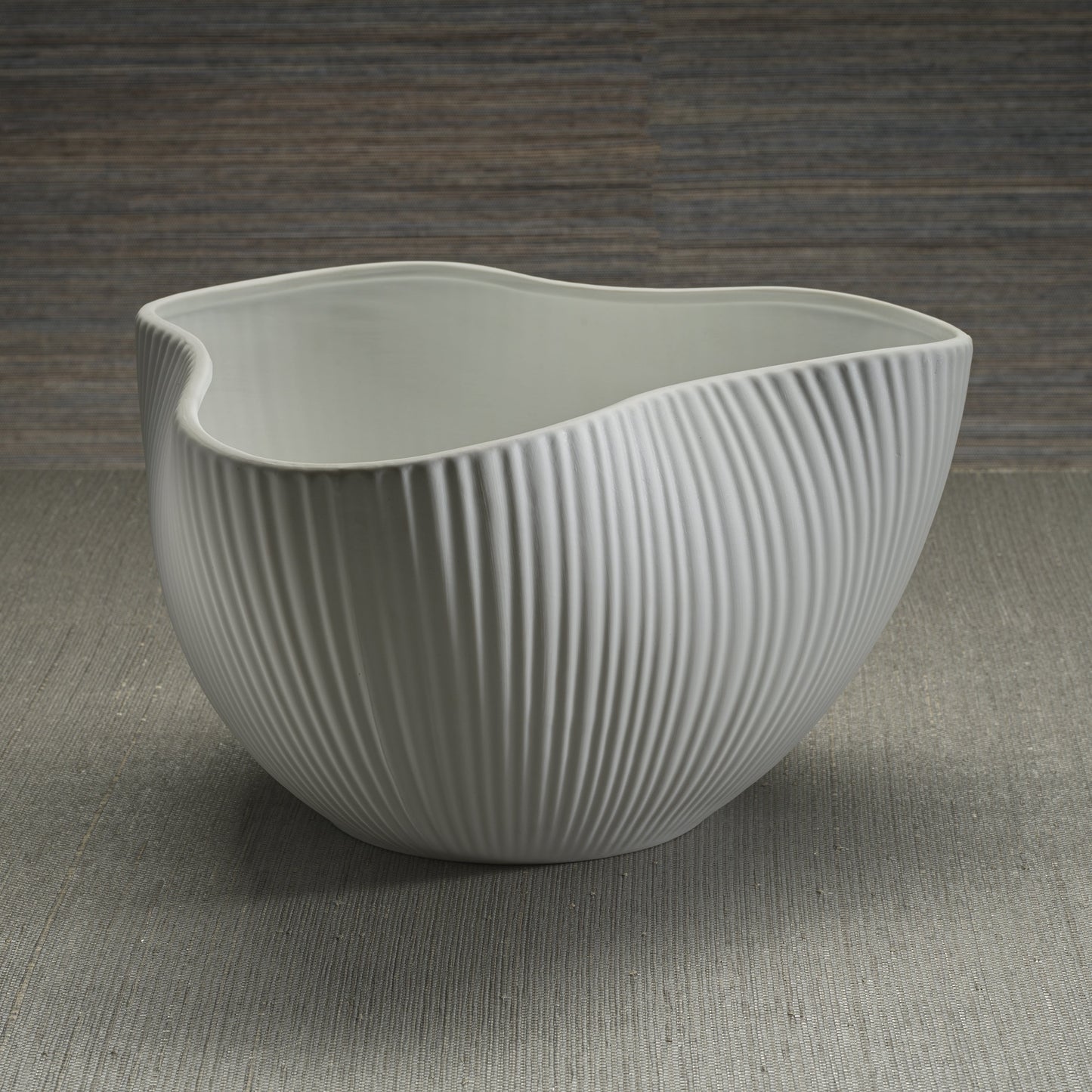 Organic and Ribbed Ceramic Orchid Bowl