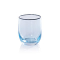 Sicilian Swirl Glassware with Colored Rim - Aqua & Navy - Serveware by Carlyle Avenue