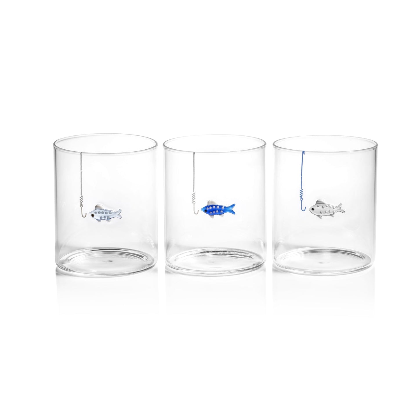 Tidal Sip Glass Tumbler - Set of 3 Assorted