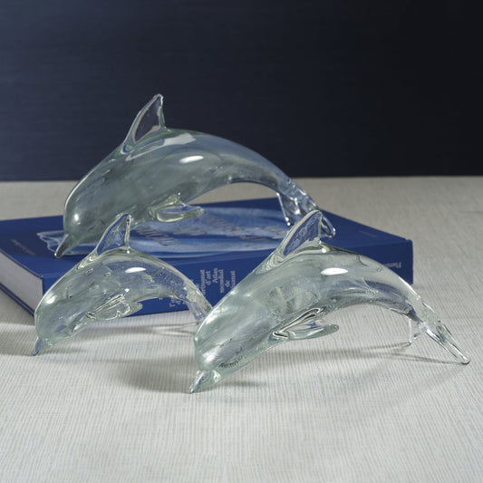 Grey Decorative Glass Dolphin - Decorative Accessories by Carlyle Avenue