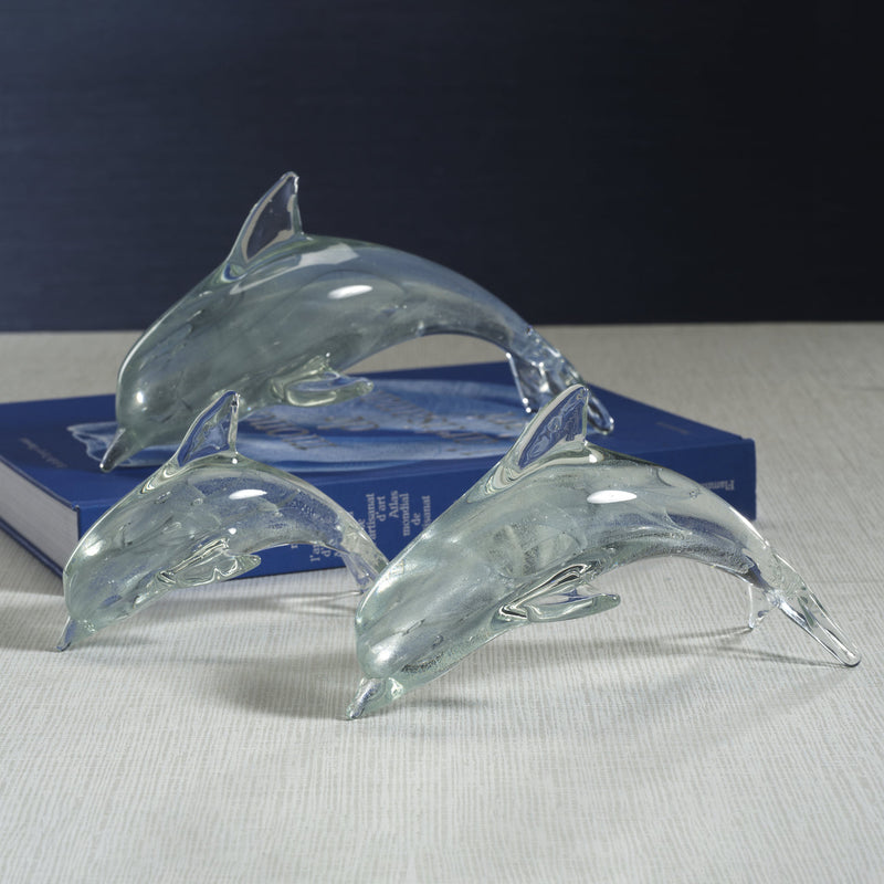 Grey Decorative Glass Dolphin - Decorative Accessories by Carlyle Avenue