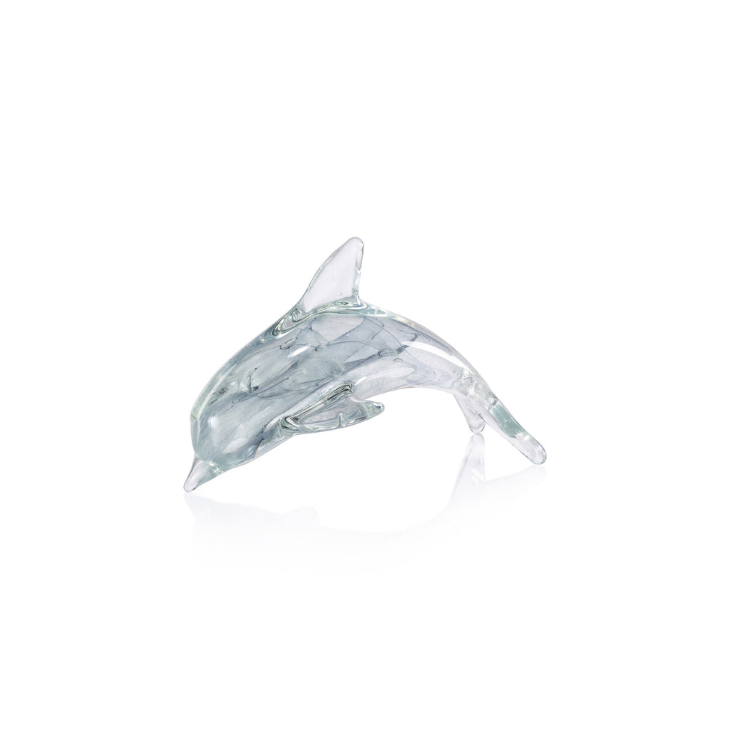 Grey Decorative Glass Dolphin - Decorative Accessories by Carlyle Avenue