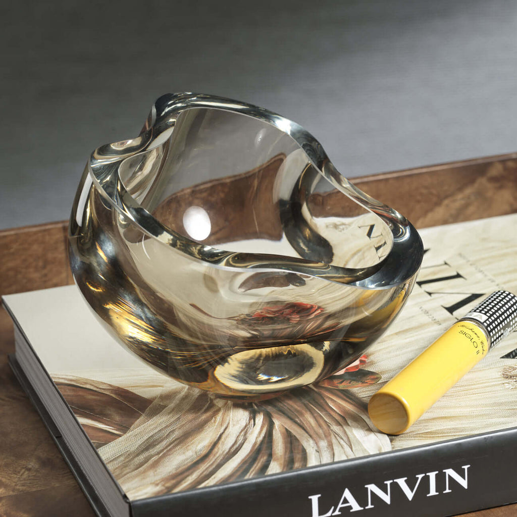 Viento Glass Bowl - Taupe - Decorative Bowls by Carlyle Avenue