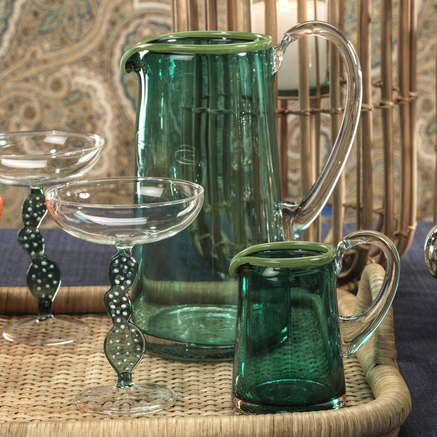 Lagoon Juice Pitcher -Azul, Green and Clear - Serveware by Carlyle Avenue