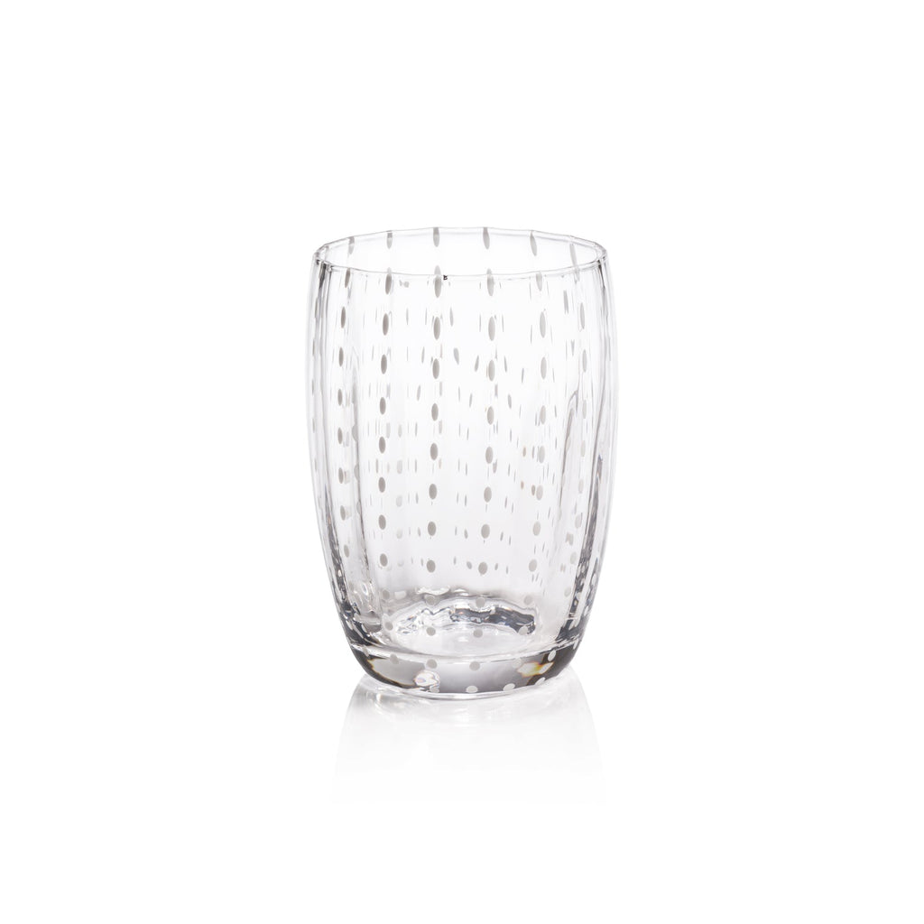 Portofino White Dot Glassware - Clear - Drinkware Sets by Carlyle Avenue