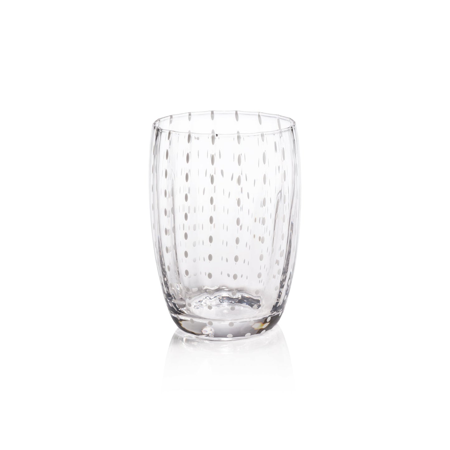 Portofino White Dot Glassware - Clear - Drinkware Sets by Carlyle Avenue