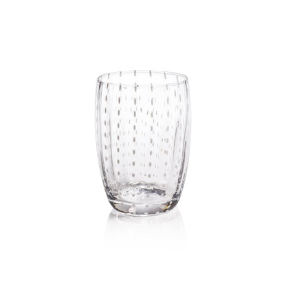 Portofino White Dot Glassware - Clear - Drinkware Sets by Carlyle Avenue