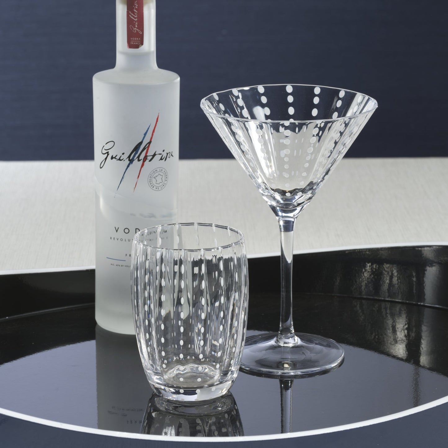 Portofino White Dot Glassware - Clear - Drinkware Sets by Carlyle Avenue